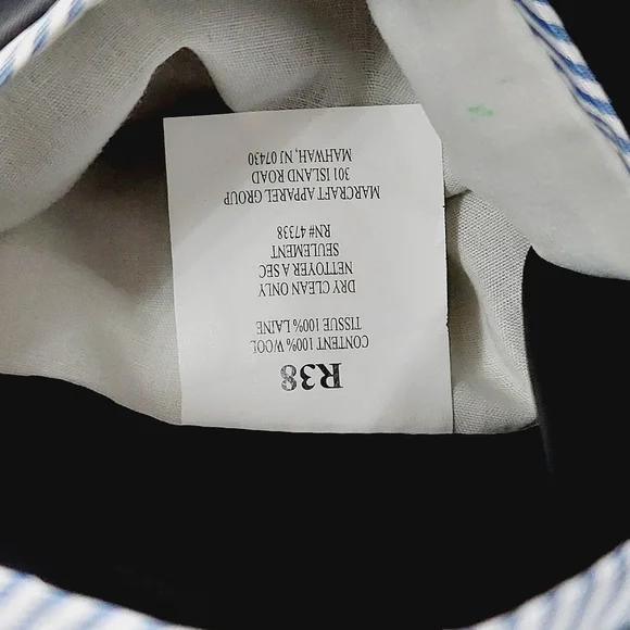 Tommy Hilfiger Black Wool Suit Blazer Classic Two-Button Jacket P1260 - Picture 7 of 9